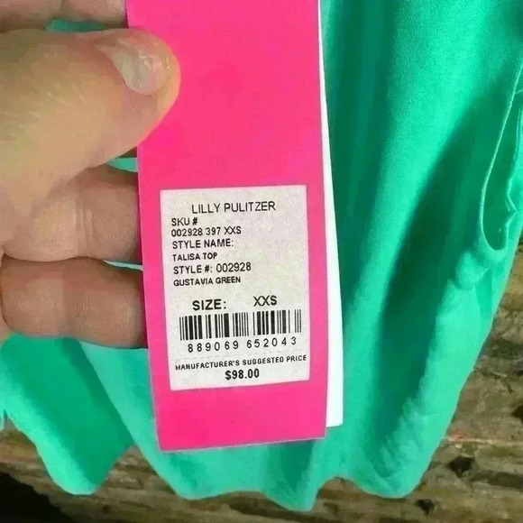 Lilly Pulitzer Talisa Top Gustavia Green Size XXS NEW With Tags - Picture 3 of 3